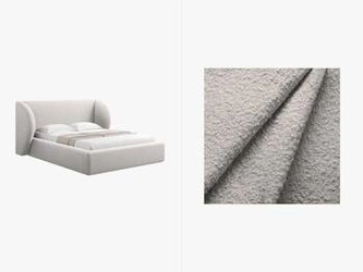 Postel do ložnice Miley II šedá boucle 180x200 s úložným prostorem moderní glamour