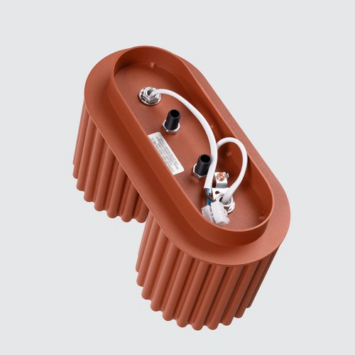 Moderní stropní svítidlo AURA 2 červené kulaté do obýváku a kuchyně hliník