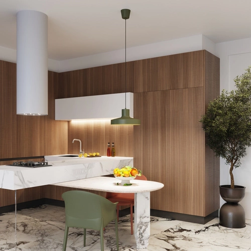 Moderní závěsné svítidlo BILO zelená olivová kovová do obýváku a kuchyně 35 cm