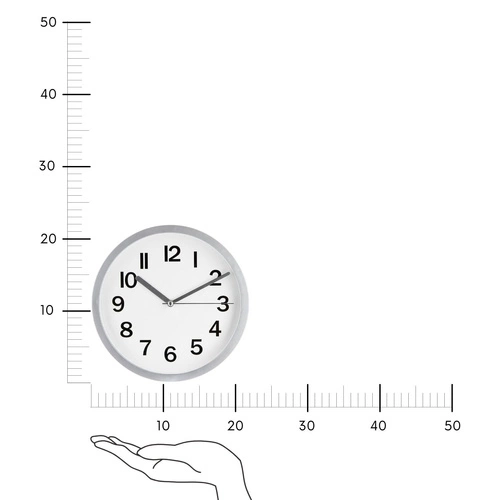 Moderní nástěnné hodiny Loly stříbrné 22 cm tiché do obýváku ložnice kuchyně Atmosphera