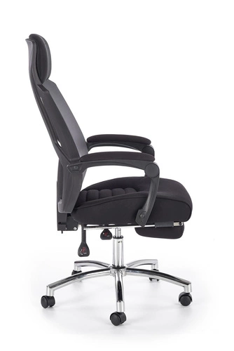 Ergonomická kancelářská židle Mande černá s podnožkou a síťovaným opěradlem do kanceláře