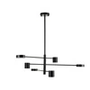 Závěsné LED svítidlo CLEX 6bodové černé 100 cm moderní do obývacího pokoje a jídelny