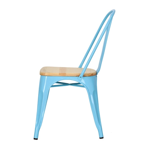 Židle Paris Wood modrá, sedák borovice natural