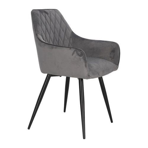 Čalouněná jídelní židle z šedého sametu s područky Pico Intesi moderní