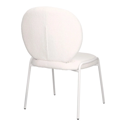 Čalouněná židle Bianco boucle bílá do jídelny a obýváku moderní skandinávský styl Intesi