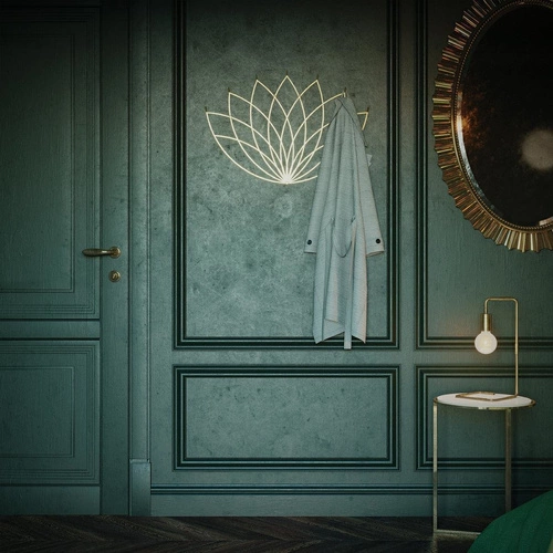 Nástěnný věšák do předsíně Lotos moderní černý kovový POLYHEDRA 68 cm