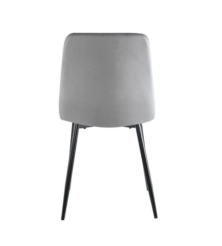Čalouněná jídelní židle Herman Velvet šedá moderní s černými nohami Intesi