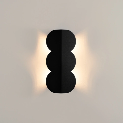 Nástěnná lampa BISCUIT černá moderní kovová do obýváku
