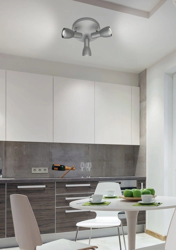 Stropní svítidlo Picardo stříbrné kovové moderní nastavitelné do obývacího pokoje a kuchyně 29 cm