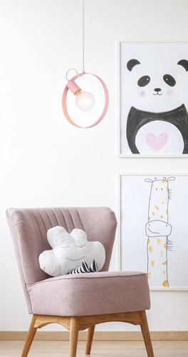 Závěsné svítidlo Nexo růžové moderní kovové do obýváku a jídelny nad stůl