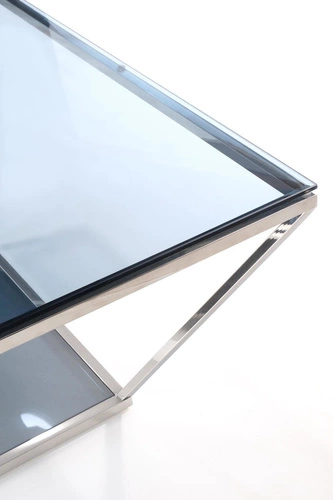 Konferenční stolek Fabio skleněný čtvercový kouřový 100x100 cm moderní do obýváku Intesi