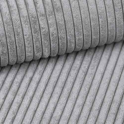 Rohová rozkládací pohovka Molde L pravá, šedý manšestr, s úložným prostorem do obýváku