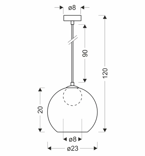 Závěsná lampa Brin černá 1x15W G9 kouřová+bílý difuzor