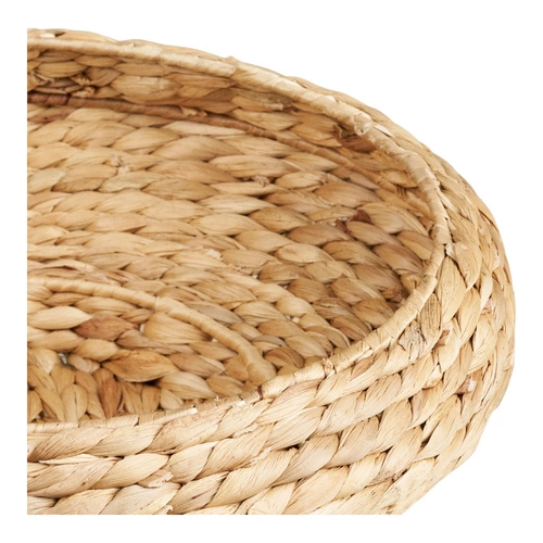 Okrúhlý dekorativní podnos Frellesvig boho z vodního hyacintu Ø38 do obývacího pokoje