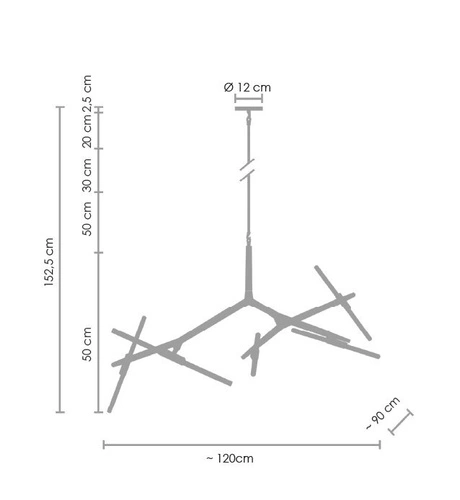 Závěsné svítidlo STICKS-10 zlaté moderní nastavitelné do obýváku a jídelny 120 cm