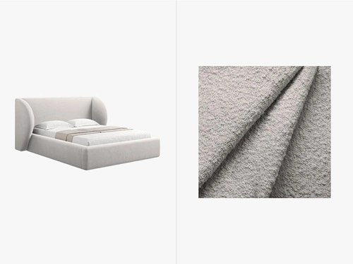 Postel do ložnice Miley II šedá boucle 180x200 s úložným prostorem moderní glamour