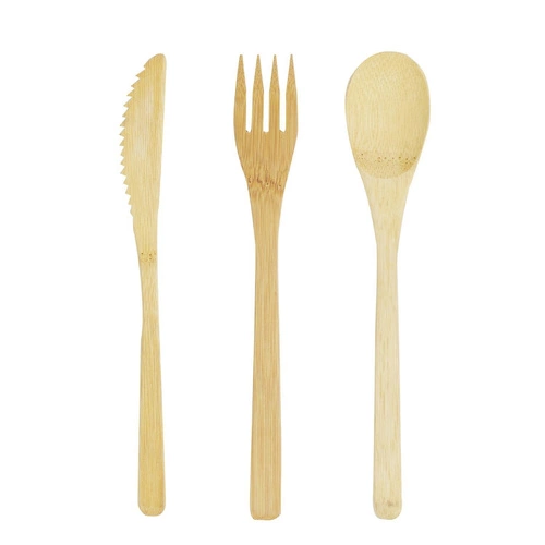 Dvoupodlažní zelený lunchbox Intesi s dřevěným víkem a lahví do práce nebo školy