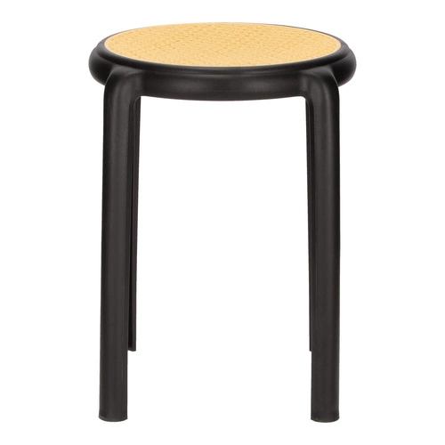 Černá stolička Zula Intesi do kuchyně a na balkon, boho styl, plastová, snadno čistitelná, stohovatelná