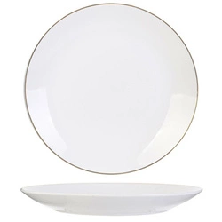 Keramický talíř Pearl Gold 27 cm bílý se zlatým okrajem glamour do jídelny