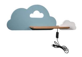 Nástěnná lampa Cloud lamp 5W LED 4000K iq kids s drátem modrá+bílá