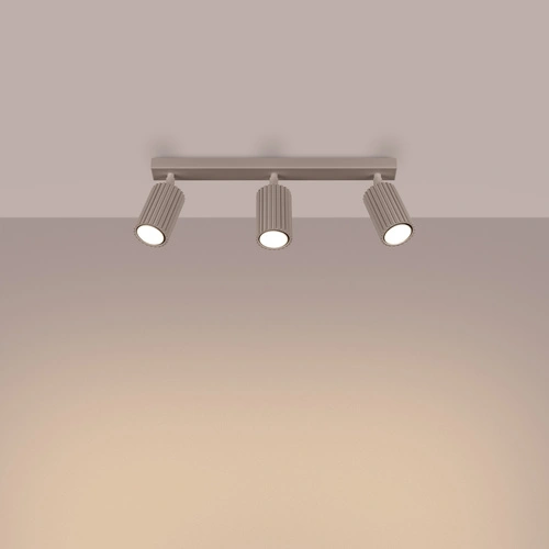 Moderní stropní svítidlo KARBON 3L taupe béžové hliníkové do obýváku a kuchyně nastavitelné