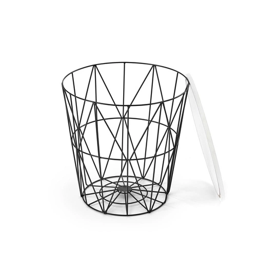 Konferenční stolek Rissa kulatý bílý mramor moderní s úložným prostorem do obýváku Intesi 42 cm