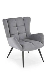 Křeslo ušák Wallace šedé do obýváku moderní čalouněné s područkami Intesi