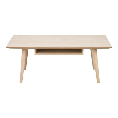 Konferenční stolek dřevěný Century bělený dub obdélníkový s policí skandinávský do obýváku Actona