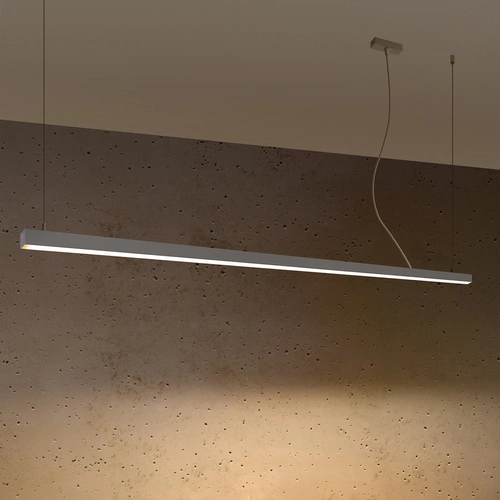 Závěsné LED svítidlo PINNE 200 šedé minimalistické nad jídelní stůl a do obývacího pokoje 200 cm