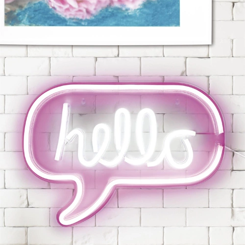 Neonová LED lampa HELLO