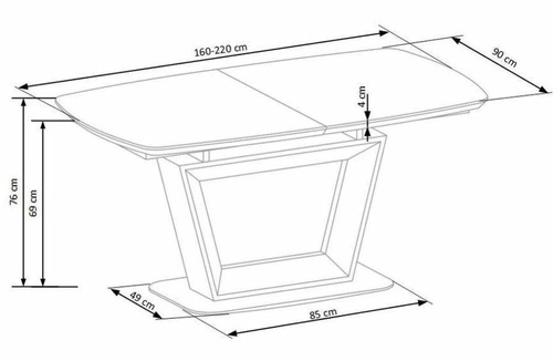 Rozkládací jídelní stůl Caby dub zlatý 160-220 cm loftový moderní Intesi