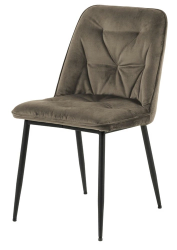 Čalouněná sametová židle Brooke béžová do jídelny a obýváku na černých nohách Actona