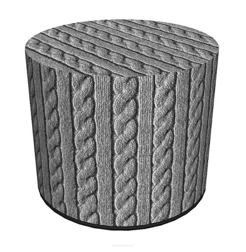 Kulatý taburet Jersey Intesi moderní čalouněný do obýváku nebo ložnice šedý 40 cm