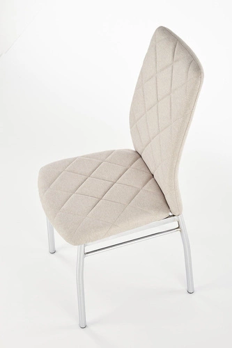 Čalouněná židle Montana Intesi béžová do jídelny moderní s kovovými nohami chrom
