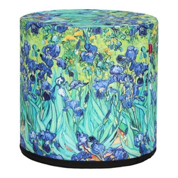 Zahradní kulatý voděodolný puf Gogh Intesi moderní na zahradu i balkon 40 cm