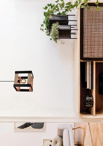 Závěsné svítidlo Varna černé dřevěné loftové do obýváku a kuchyně s nastavitelnou výškou