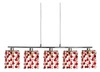 Klasická závěsná lampa 5x40W G9 červená