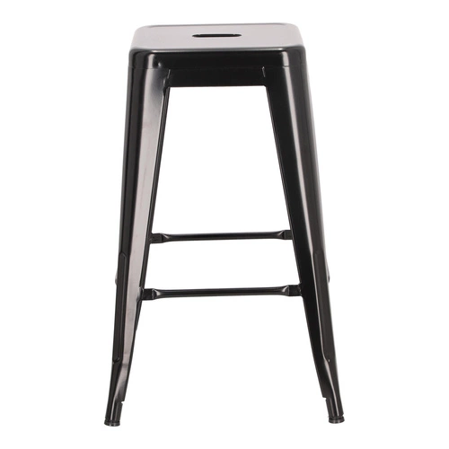 Barová židle Paris 66 cm černá kovová bez opěrky industriální k kuchyňskému ostrůvku inspirovaná Tolix