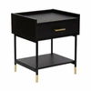 Černý noční stolek se zásuvkou Tedy glamour do ložnice Atmosphera 45 cm