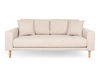 Skandinávská pohovka Lido pro 3 osoby béžová s područkami do obýváku Intesi na dřevěných nohách