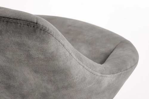 Barová židle Rouse šedá sametová otočná s opěrkou výškově nastavitelná moderní do kuchyně Intesi