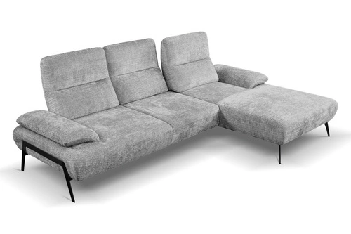 Rohová sedací souprava Rasmus šedá pravá moderní s nastavitelným opěradlem do obýváku Intesi
