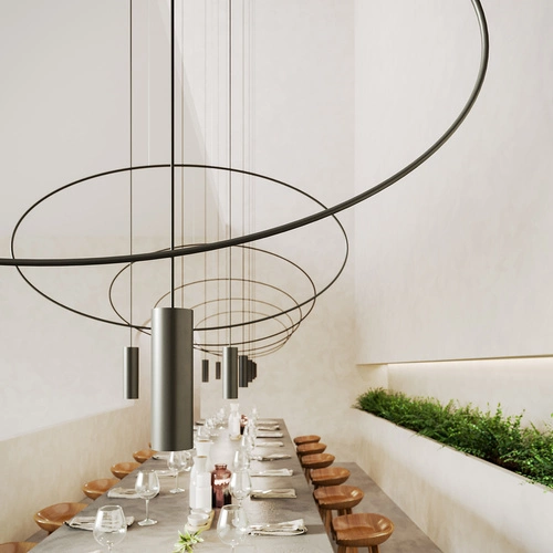 Závěsné svítidlo Holar 2 černé moderní do obýváku a nad stůl Thoro kovové