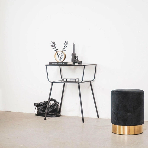 Moderní černý obdélníkový skleněný konferenční stolek HV decor do obýváku 60,5 cm