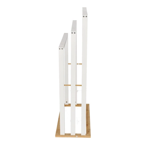 Stojanový bambusový věšák na ručníky 5five simply smart boho bílý 3 ramena