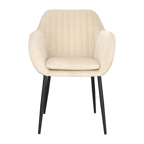 Čalouněná sametová jídelní židle Emilia Actona béžová s područkami moderní