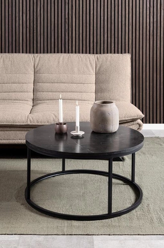 Spiro kulatý konferenční stolek černý 80 cm moderní glamour do obýváku Actona