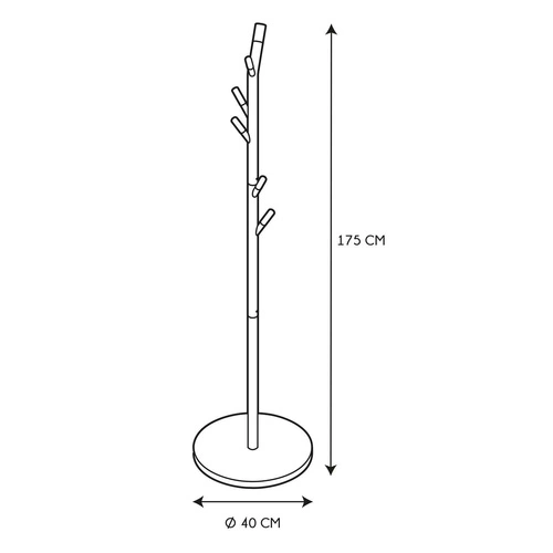 Stojanový věšák do předsíně Derby černý s dřevem moderní kovový Intesi