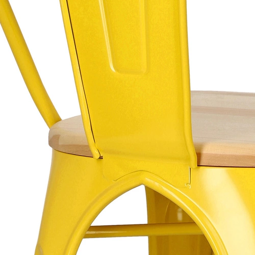 Židle Paris Wood žlutá, sedák borovice natural