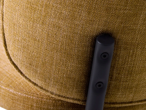 Čalouněná žlutá jídelní židle Naws s černými kovovými nohami moderní